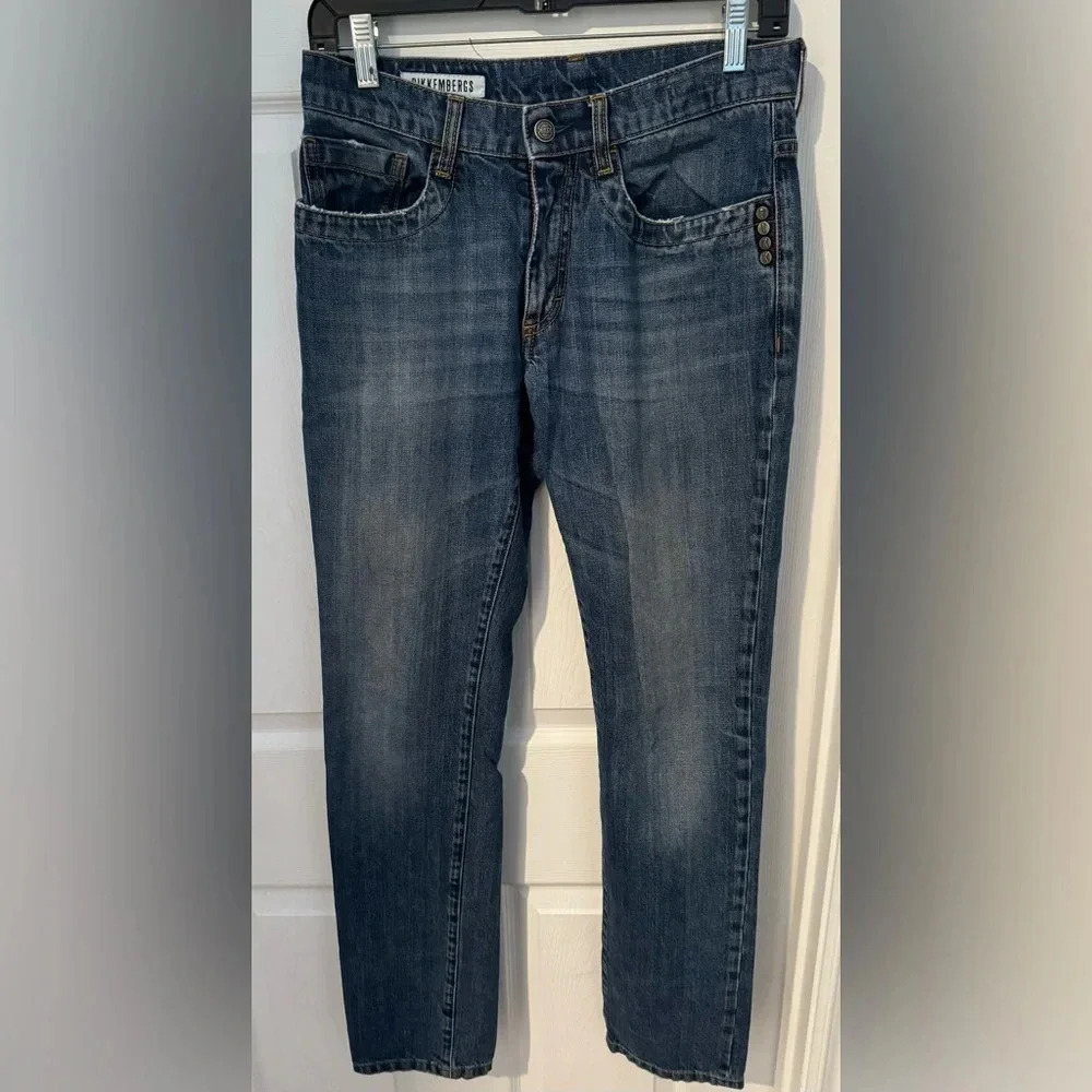 Bikkembergs vintage slim Italy blue denim zippers Y2K party cocktail hipster 29
